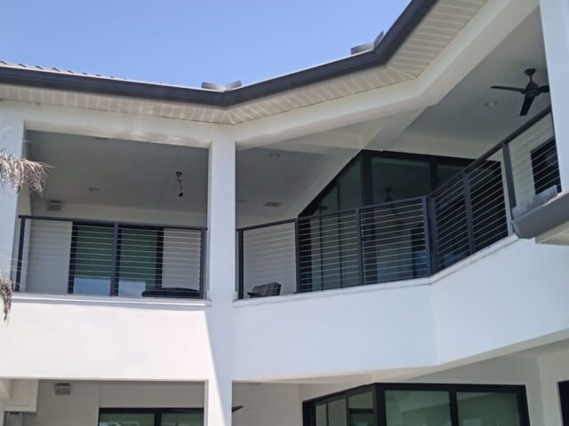 Custom built stair cable railing from Shonefelt Welding and Fabrication in Clearwater Florida