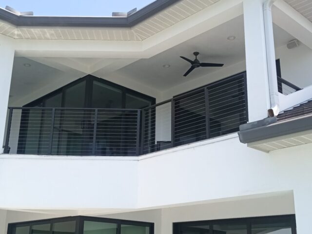 Custom built stair cable railing from Shonefelt Welding and Fabrication in Clearwater Florida