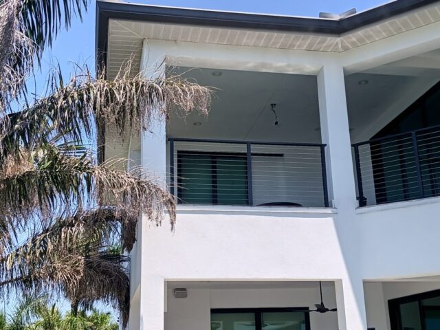 Custom built stair cable railing from Shonefelt Welding and Fabrication in Clearwater Florida