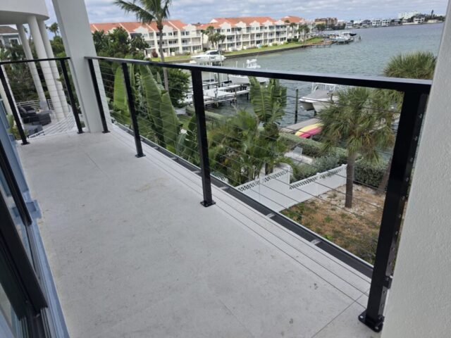 Custom built stair cable railing from Shonefelt Welding and Fabrication in Clearwater Florida