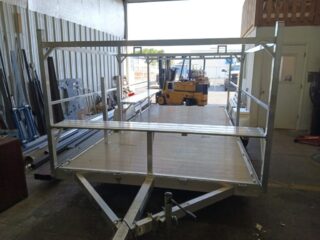 Custom built equipment racks created by Shonefelt Welding in Clearwater Florida