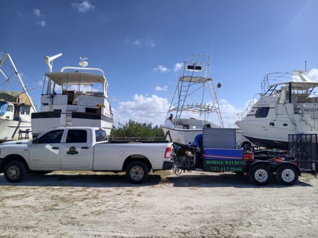 Mobile Marine Boat Tower Welding Repair done on site by Shonefelt Welding & Fabrication in Clearwater Florida